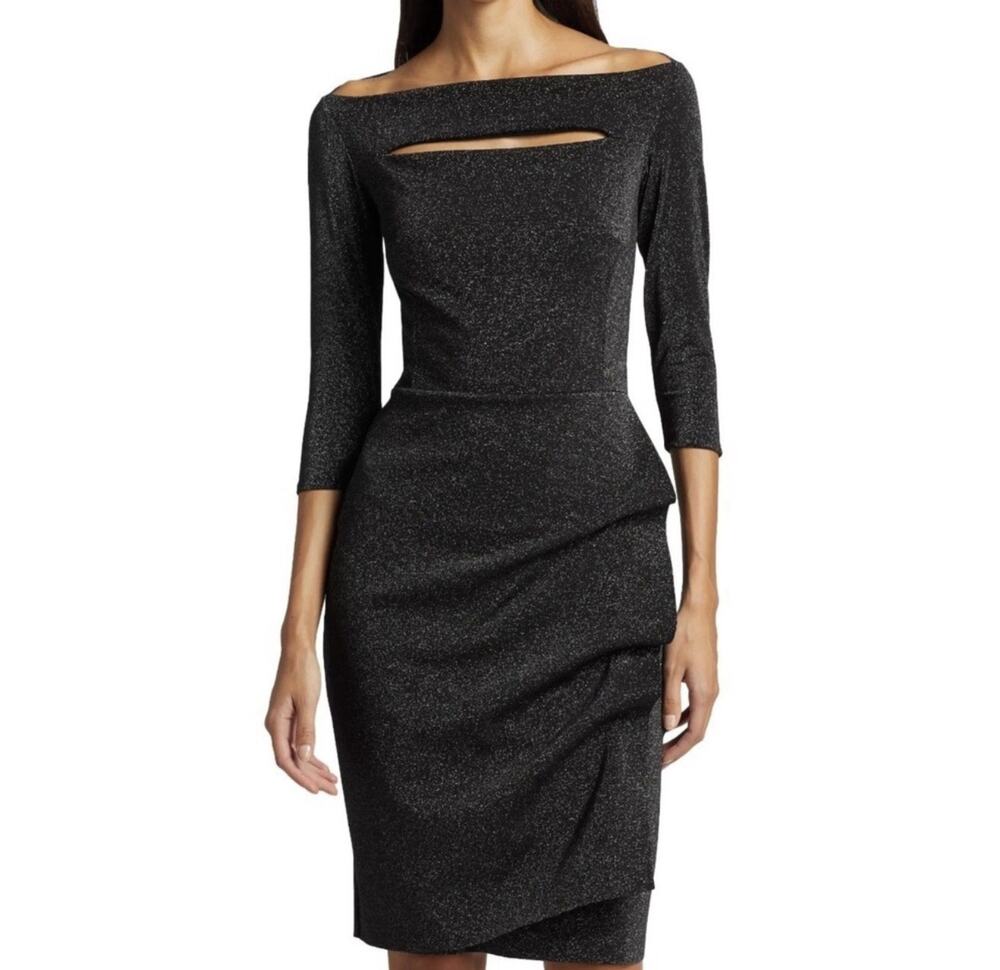 Chiara Boni Womens' Black Metallic Minidress Size 42